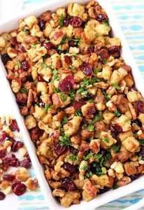 Sausage Stuffing with Dried Cranberry and nut