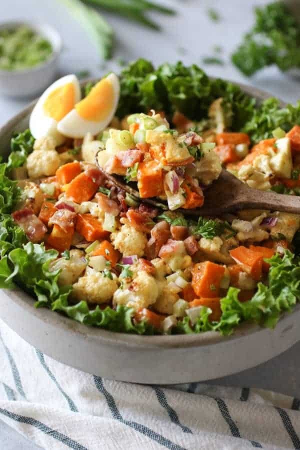 Roasted Cauliflower Sweet Potato Salad