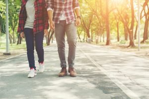 walking together in park to lose weight