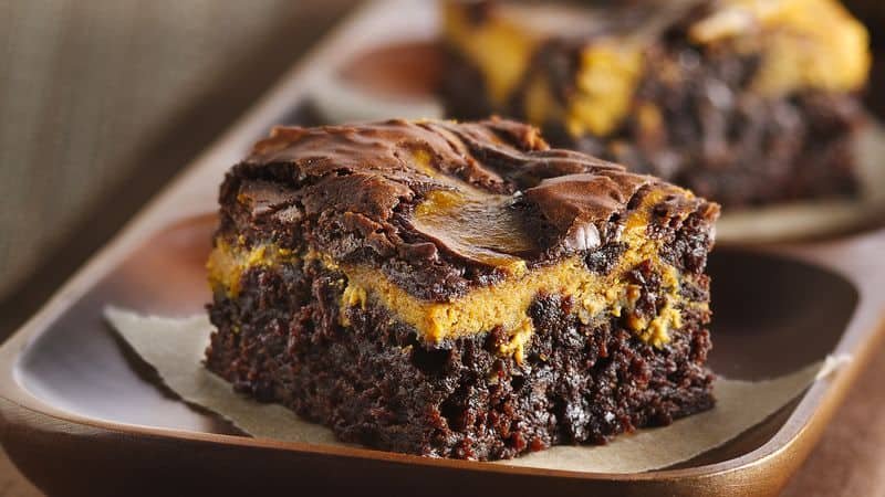 Thanksgiving Pumpkin Swirl Brownies