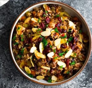 Thanksgiving Cranberry Almond Rice Pilaf