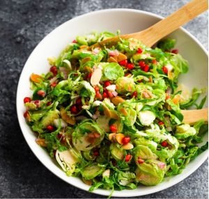 Shaved Brussels Sprouts Salad With Pomegranates