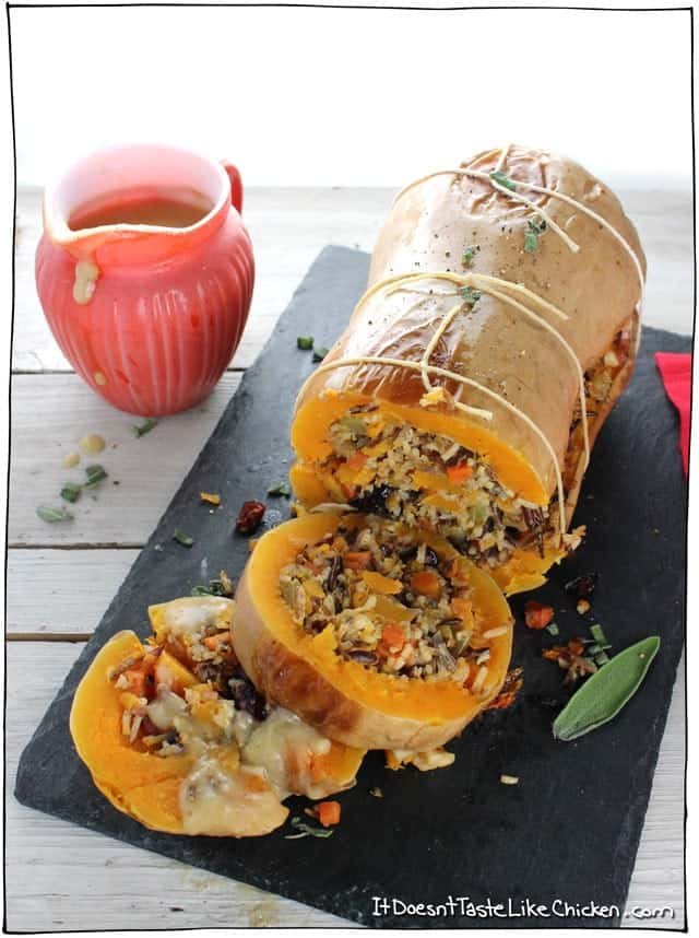 Thanksgiving Vegetarian Stuffed Roasted Butternut Squash