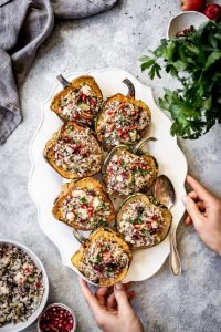 Thanksgiving Vegan Stuffed Acorn Squash